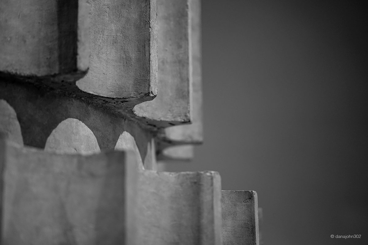 Macro detail of a large urn at the Metropolitan Museum of Art