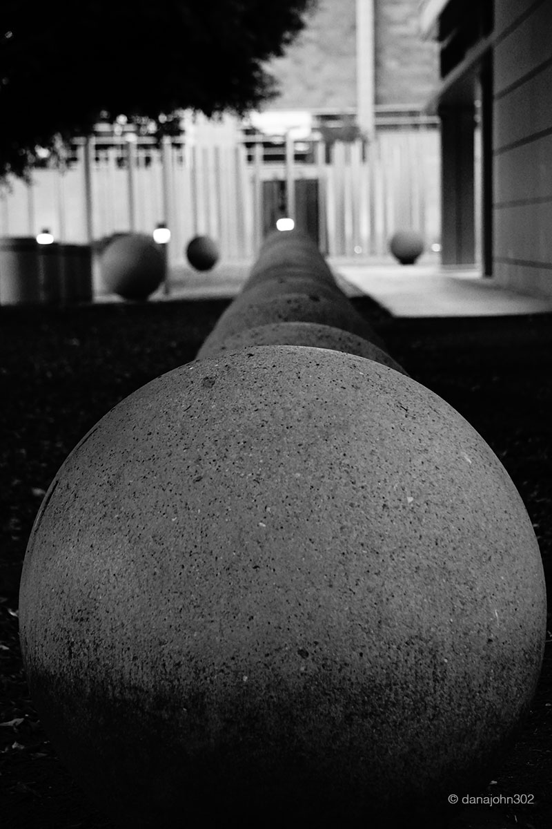 Sphere garden at Parker Center downtown Los Angeles.