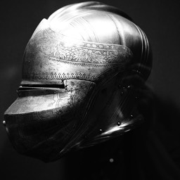 Black and white portrait of medieval armour by Dana Lance for Danajohn Photography © danajohn302