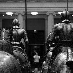 Horse and gurad in full dress armour shot in black and white by Dana Lance for Danajohn Photography © danajohn302